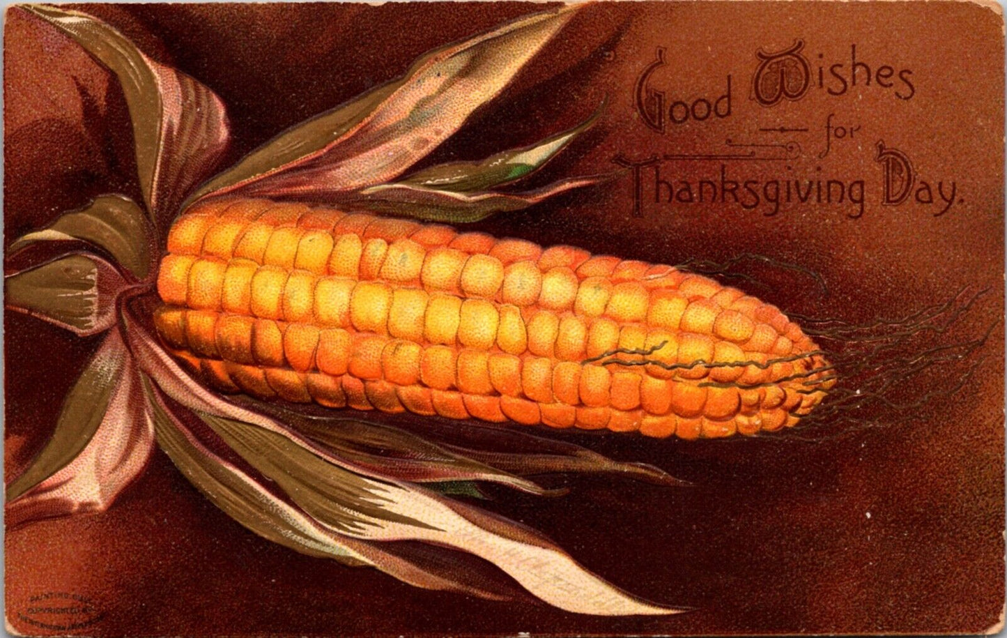 Clapsaddle Thanksgiving Day Postcard Corn on the Cob