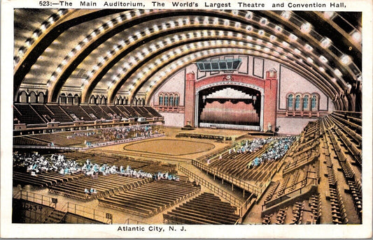 Two Postcards Auditorium World's Largest Theatre Atlantic City New Jersey~139172