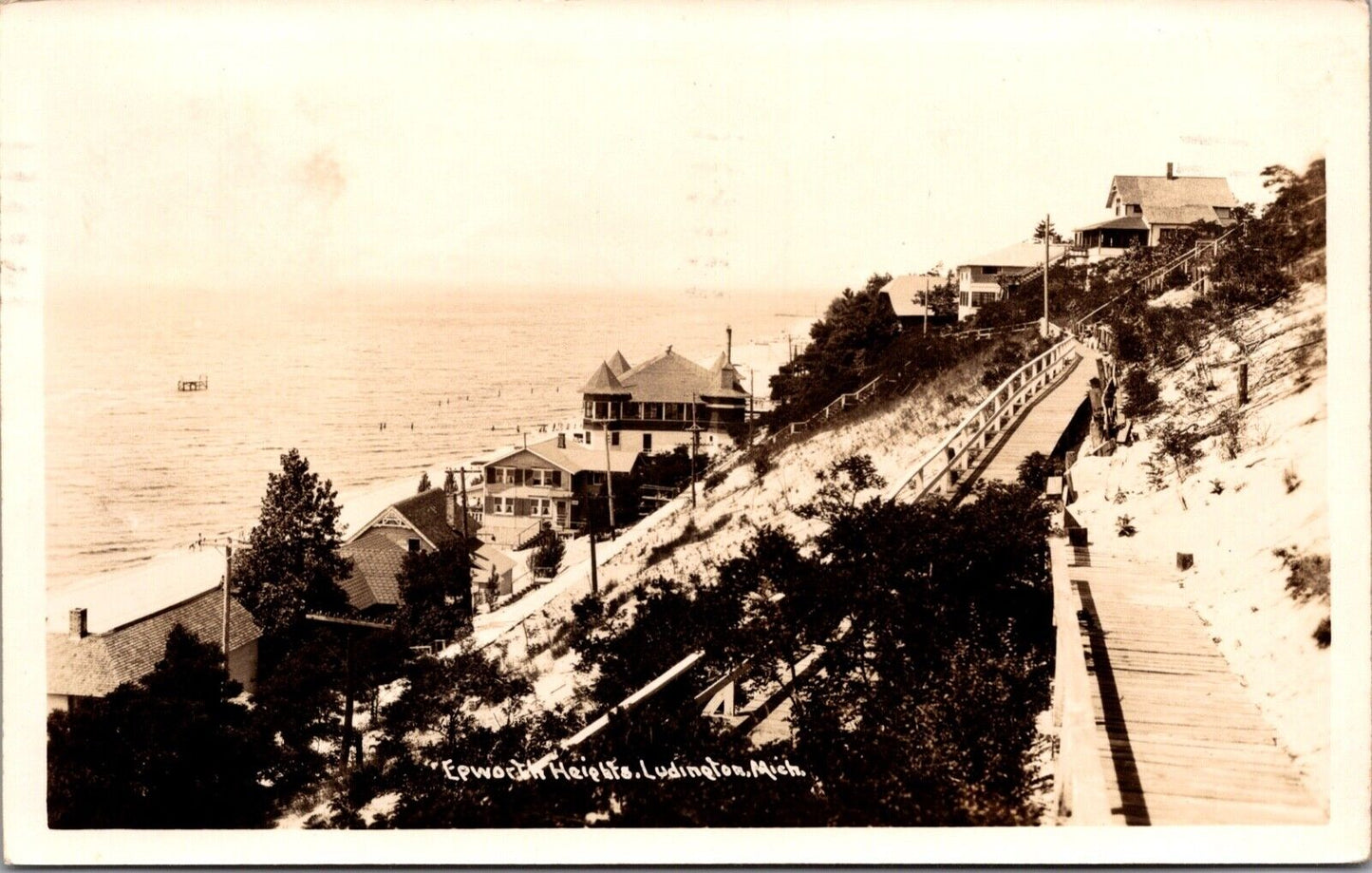 Real Photo Postcards Epworth Heights in Ludington, Michigan