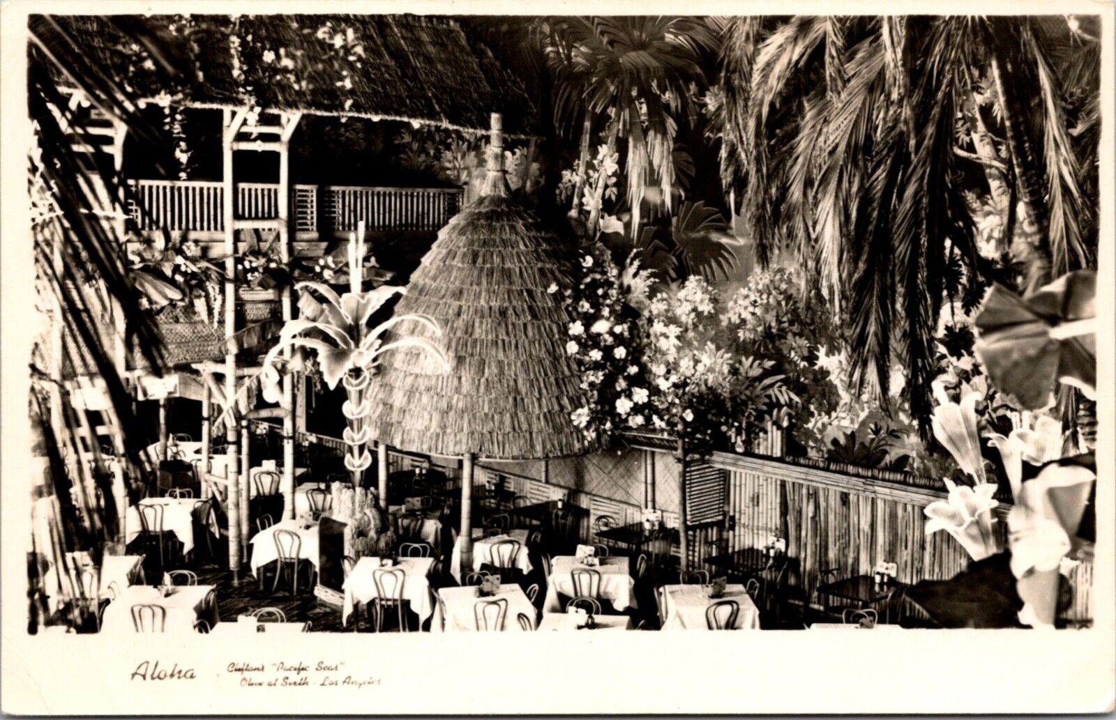 RPPC Aloha Interior Clifton's Pacific Seas Cafeteria Olive at Sixth Los Angeles