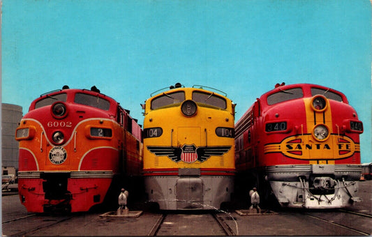 Three Streamliners Lined up for Departure Union Station Los Angeles California