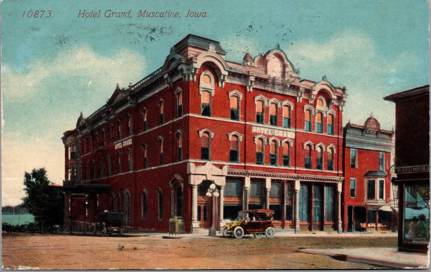 Two Postcards Hotel Grand in Muscatine, Iowa~132036