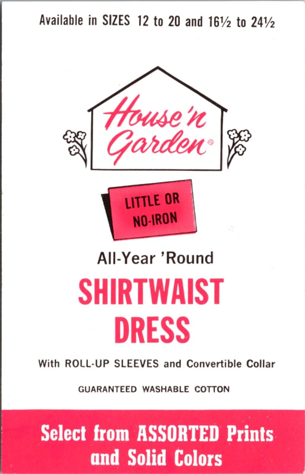 Advertising Postcard House'n Garden Shirtwaist Dress $2.99 Women's Clothing