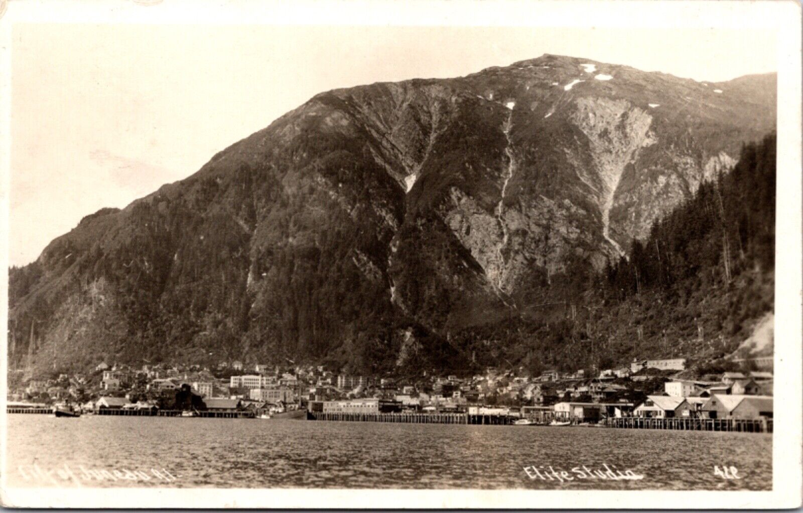 Real Photo Postcard View of Juneau Alaska from the Water