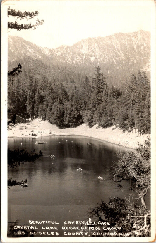 RP Postcard Overview Crystal Lake Recreation Camp Los Angeles County, California