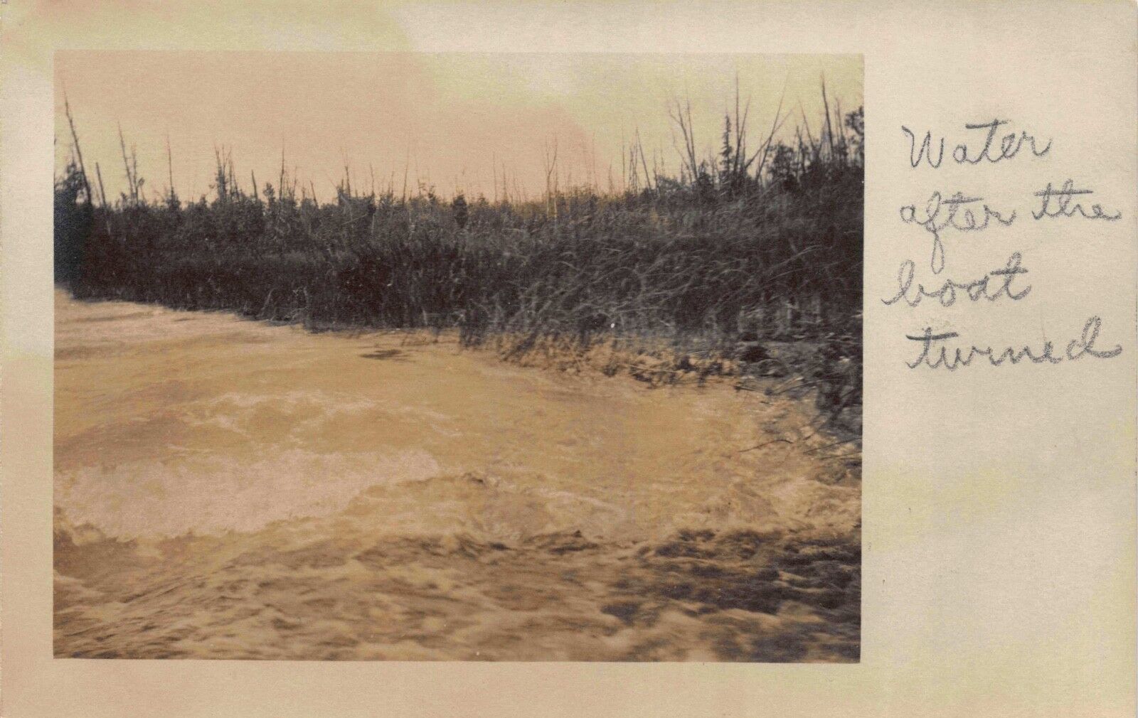 Real Photo Postcard Water After The Boat Turned Crooked River in Michigan~118023