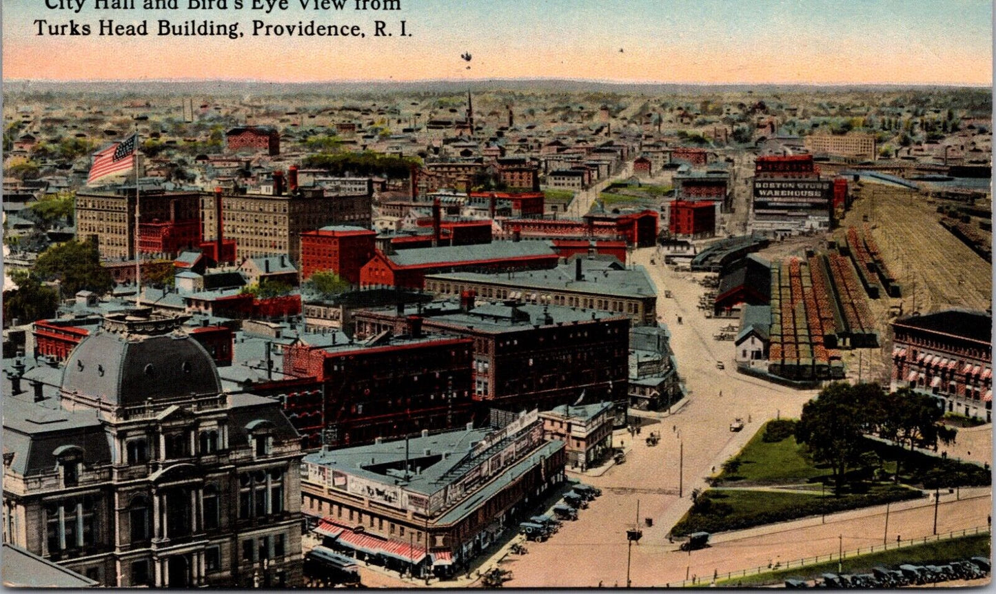 City Hall and Bird's Eye View from Turks Head Building Providence Rhode Island