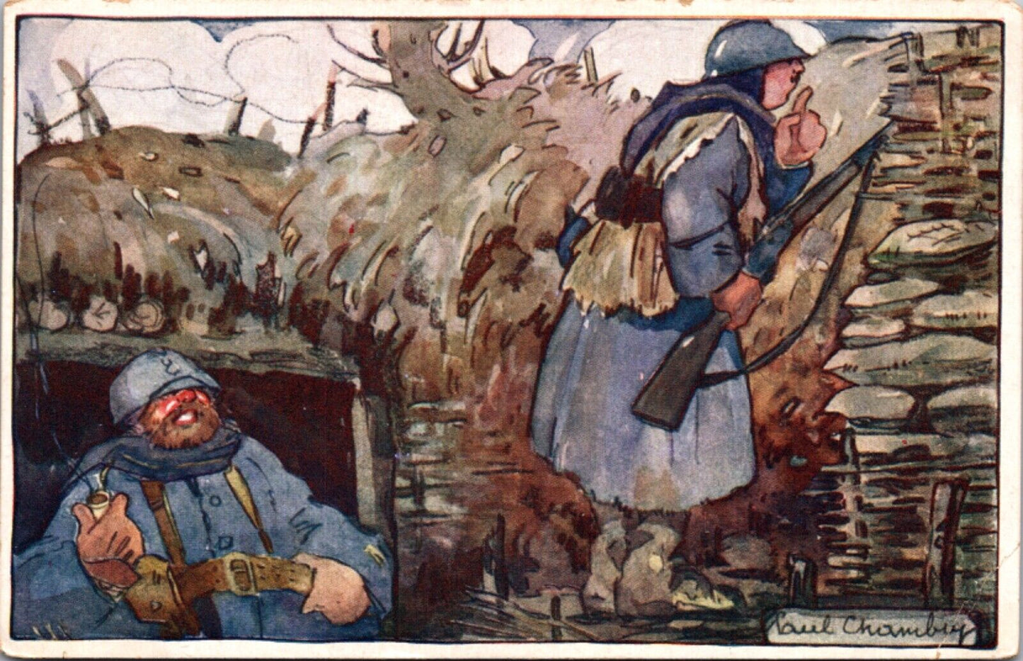 Artwork PC Military Soldiers Fighting War From Trenches La Journée du Poilu