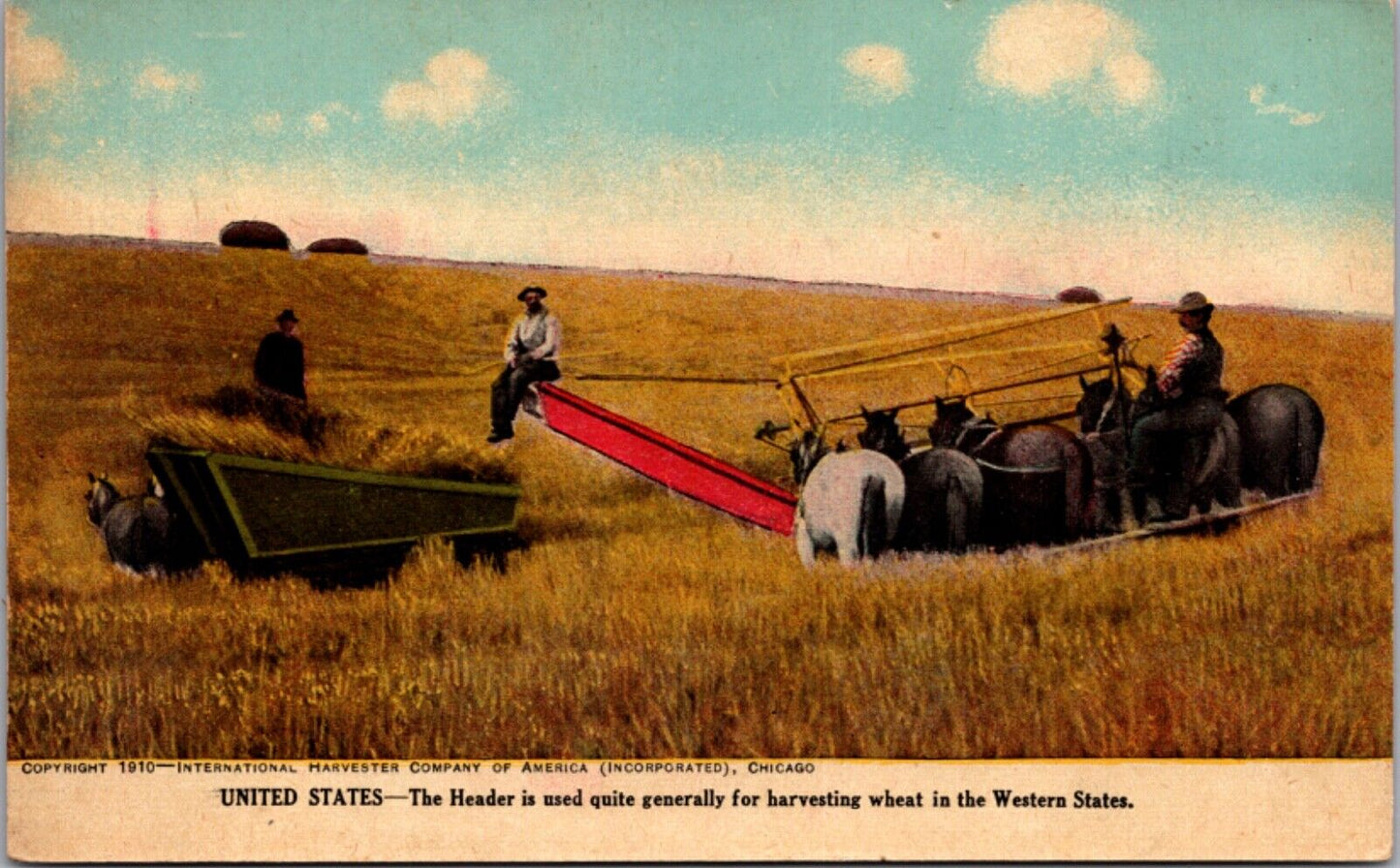 Advertising International Harvester Company The Header Wheat Farming Equipment