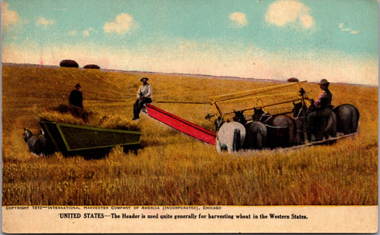 Advertising International Harvester Company The Header Wheat Farming Equipment