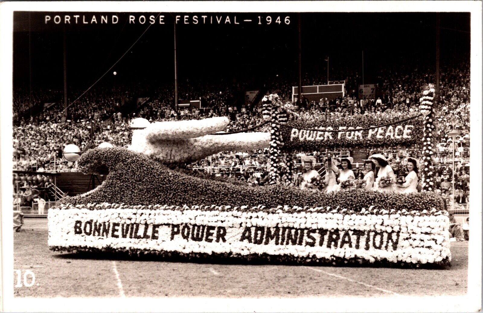 RPPC Bonnevile Power Administration Parade Float Portland Rose Festival Oregon