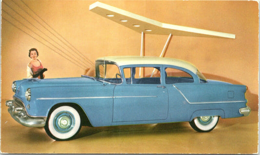 Advertising Postcard 1954 "88" Oldsmobile Two-Door Sedan Lansing, Michigan