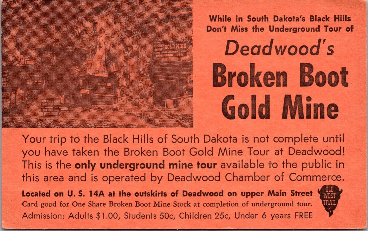 Two Postcards Postcard Broken Boot Gold Mine near Deadwood, South Dakota~1316