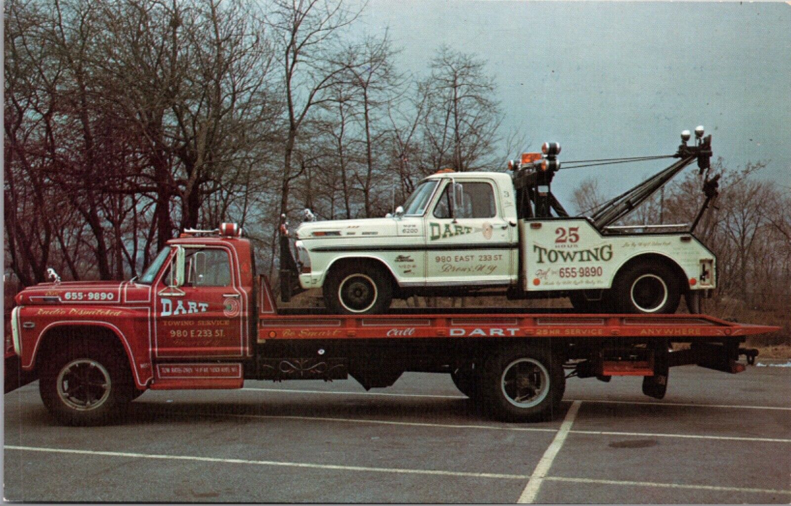 Advertising PC Towing by DART Tow Truck Flat Bed Car Carrier Bronx New York