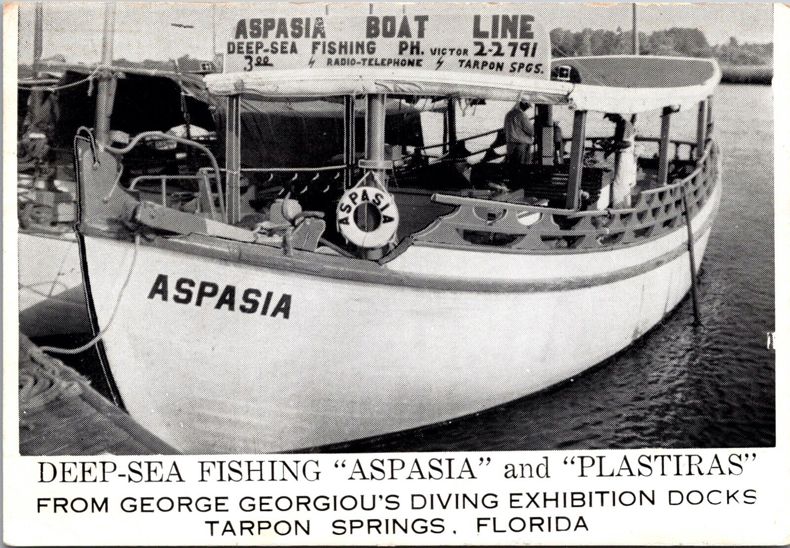 Two Postcards Fishing Boats Clearwater Beach & Tarpon Springs, Florida~132332