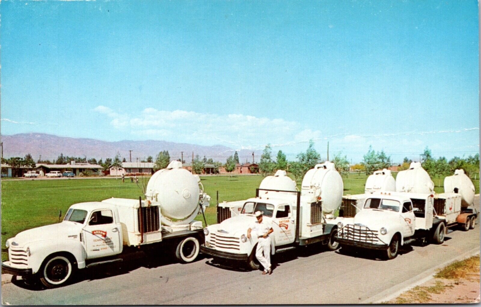 Advertising Postcard Arrow Searchlight Company Trucks