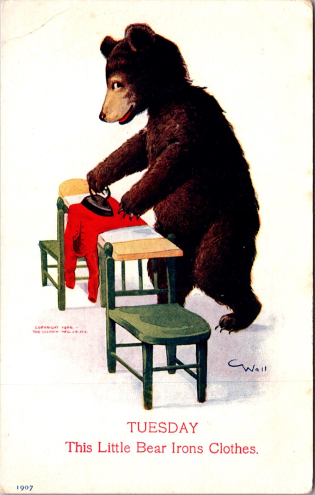 C Wall Artwork Postcard Tuesday This Little Bear Irons Clothes Busy Bears #79