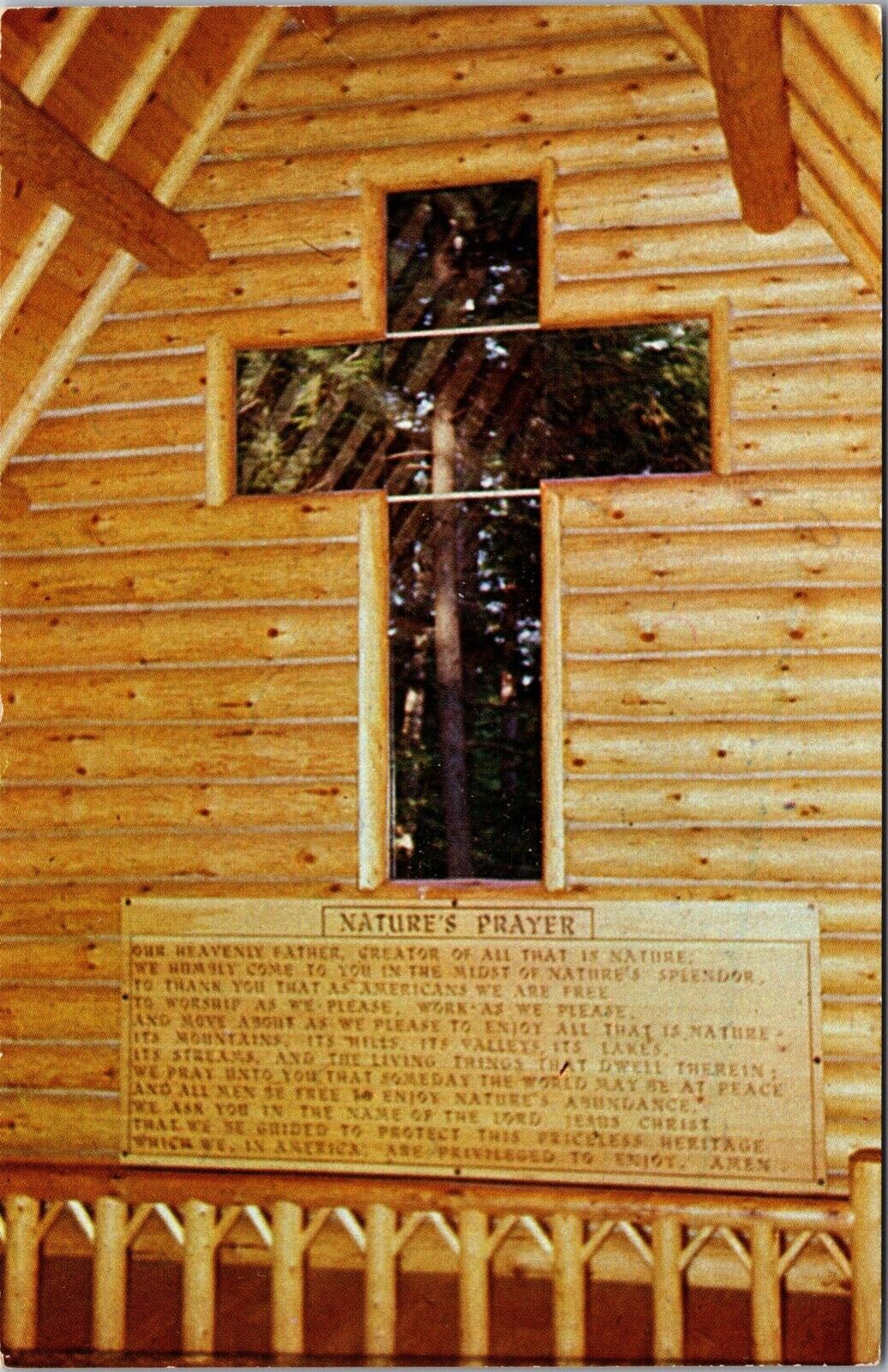 Two Postcards Chapel at Hartwick Pines State Park in Grayling, Michigan~3809