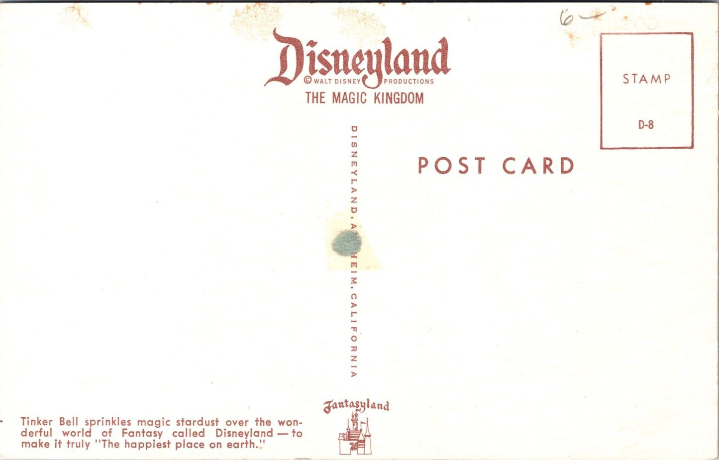 Disneyland Postcard Tinker Bell Sprinkles Magic Stardust Fantasyland D-8