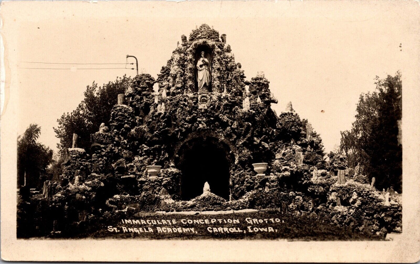 RPPC Immaculate Conception Grotto St. Angela Academy in Carroll, Iowa~134717