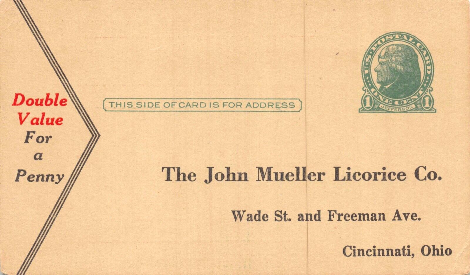 Advertising Order Form Postcard The John Mueller Licorice Company, Ohio~127311