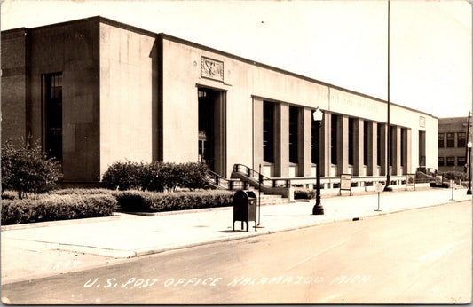 Real Photo Postcard U.S. Post Office in Kalamazoo, Michigan