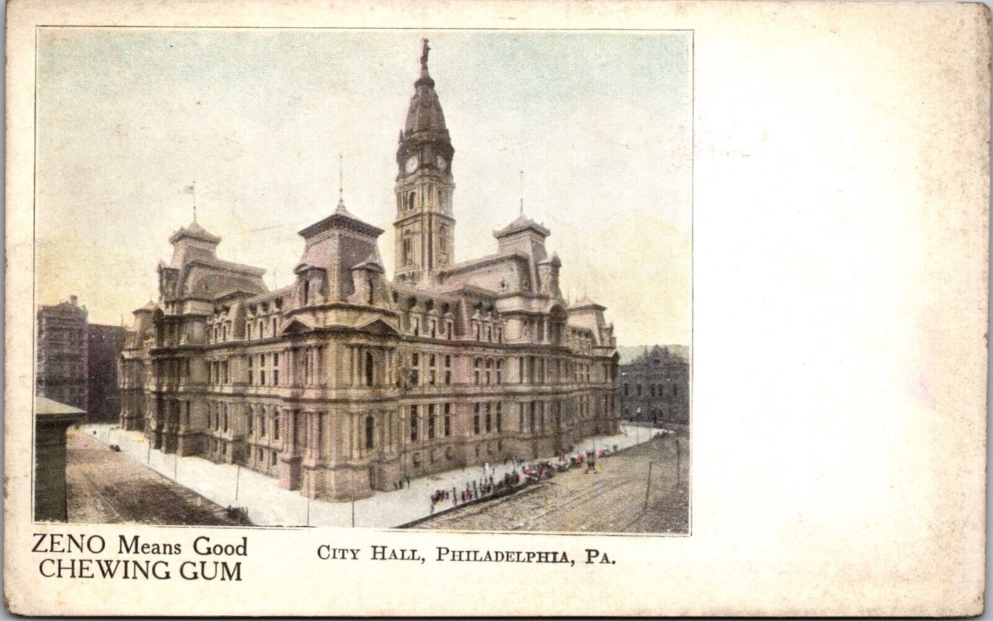 Zeno Chewing Gum Postcard City Hall in Philadelphia, Pennsylvania