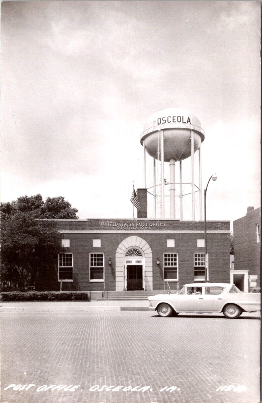 Real Photo Postcard United States Post Office Building in Osceola, Iowa