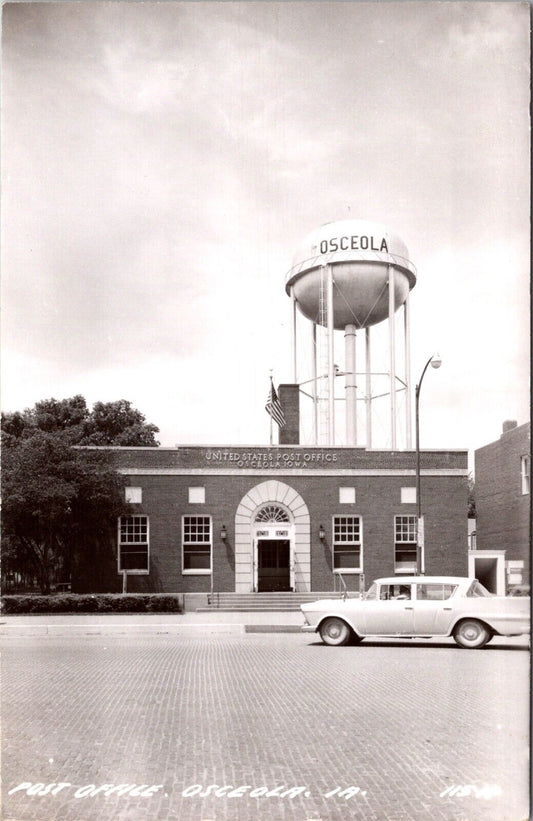 Real Photo Postcard United States Post Office Building in Osceola, Iowa