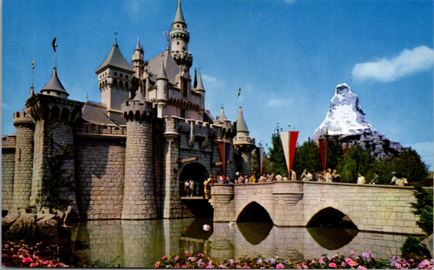 Disneyland Postcard Sleeping Beauty Castle Fantasyland Matterhorn Mountain