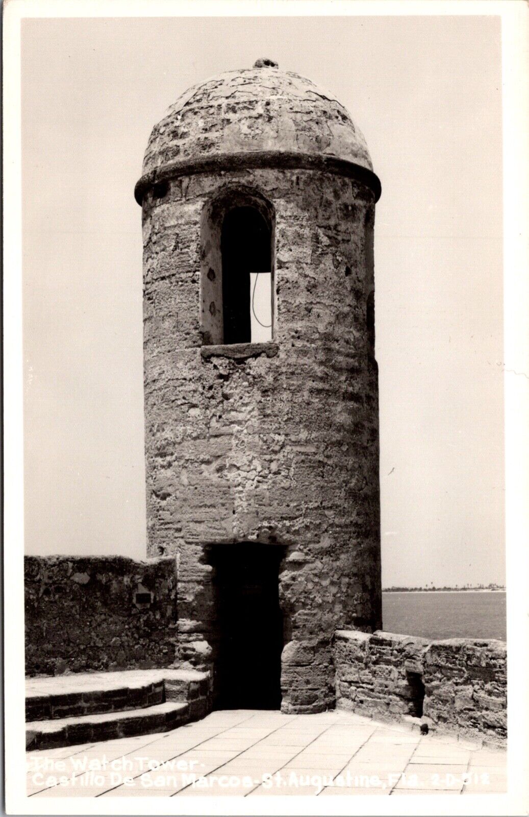 Real Photo Postcard Watch Tower Castillo De San Marco in St. Augustine, Florida