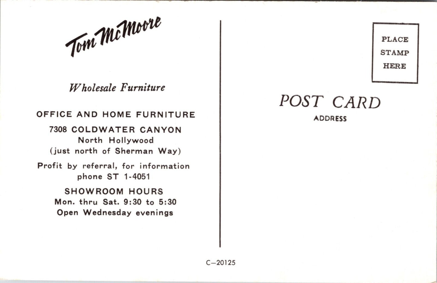 Advertising PC Tom McMoore Wholesale Furniture 7308 Goldwater Canyon N Hollywood