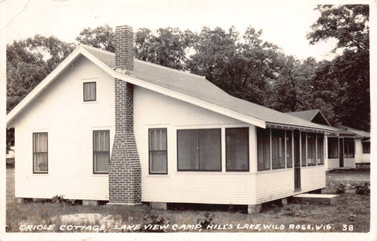 RPPC Oriole Cottage Lake View Camp Hill's Lake Wild Rose, Wisconsin~129991