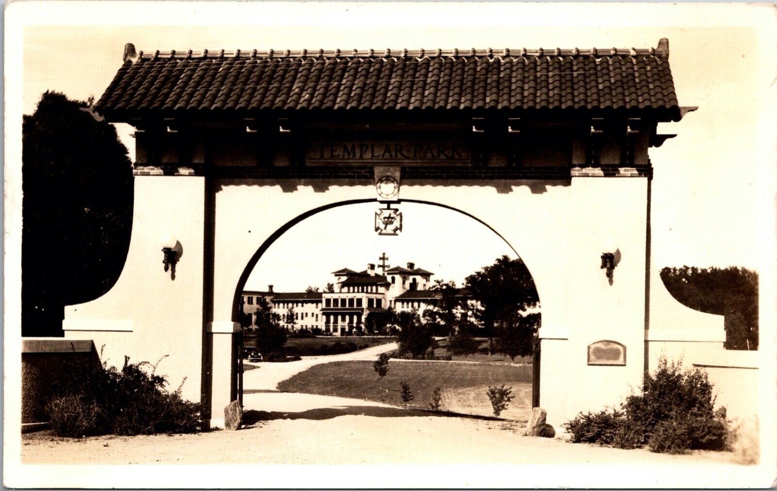 Two Real Photo Postcards Entrance Templar Park in Spirit Lake, Iowa~132145