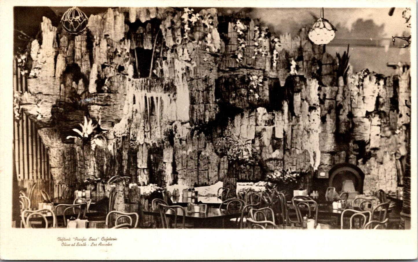 RPPC Interior Clifton's Pacific Seas Cafeteria Olive at Sixth Los Angeles CA