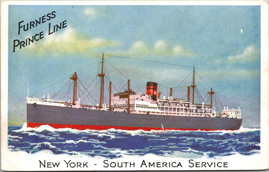 Advertising PC Furness Prince Line Steamship New York South America Service