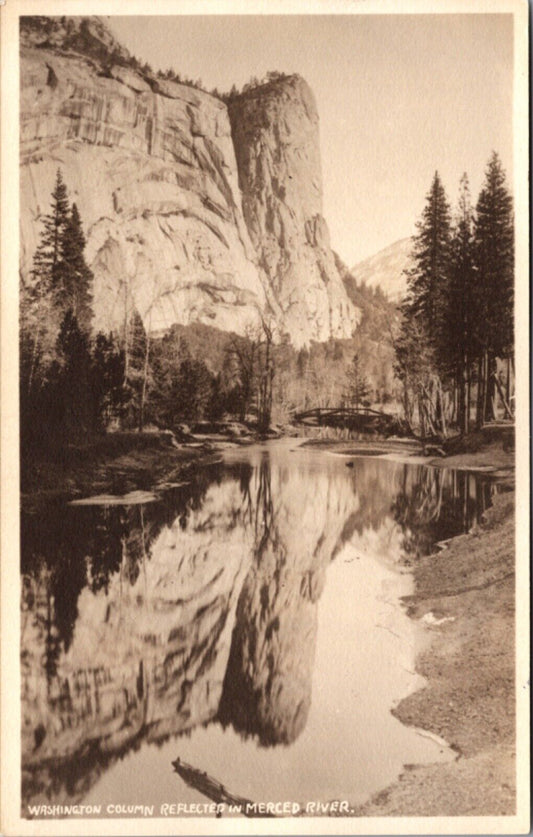 Washington Column Reflected Merced River Camp Curry Studio Yosemite National PK