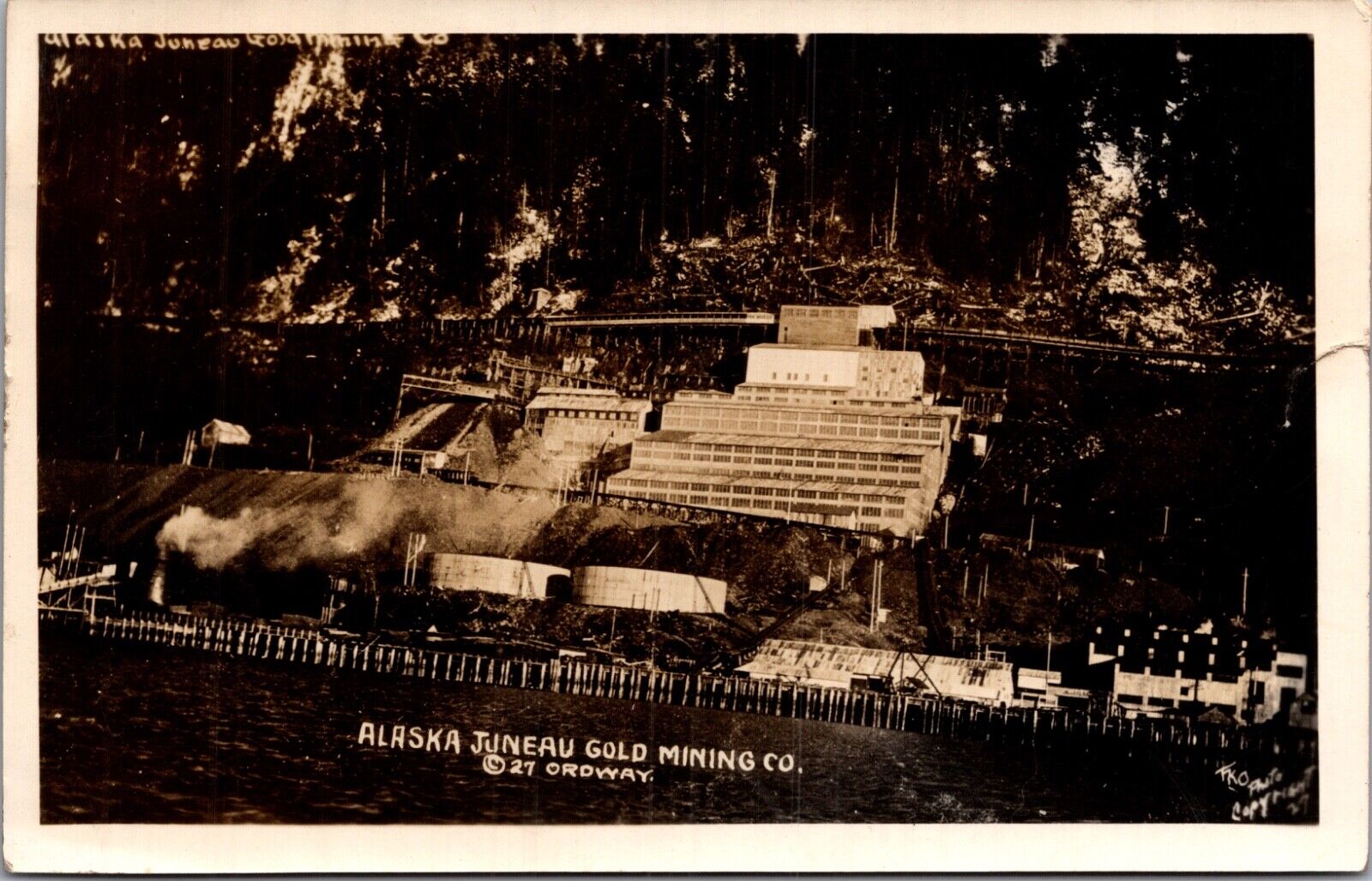 Real Photo Postcard View of Alaska Juneau Gold Mining Company