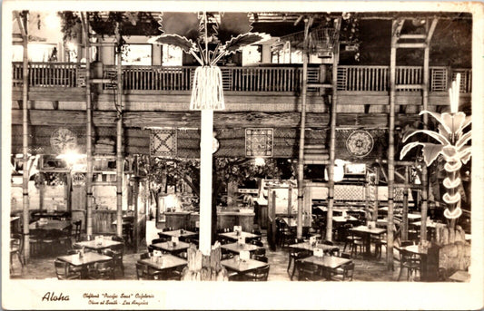 RPPC Interior Aloha Clifton's Pacific Seas Cafeteria Olive at Sixth Los Angeles