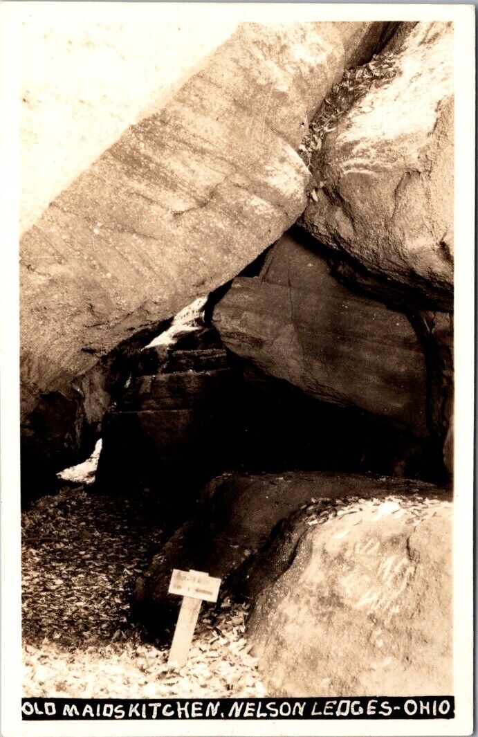 RP Postcard Old Maids Kitchen Nelson Ledges Quarry Park in Garrettsville Ohio