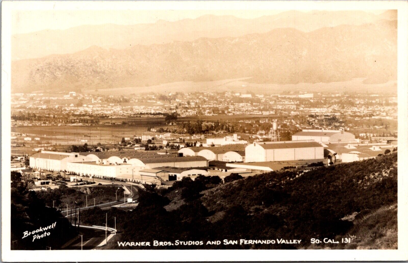 Real Photo Postcard Warner Brothers Studio and San Fernando Valley, California