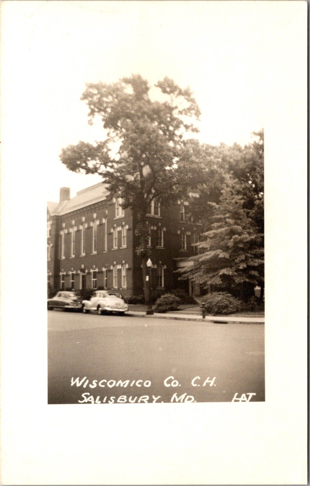 Real Photo Postcard Wiscomico County Court House in Salisbury, Maryland