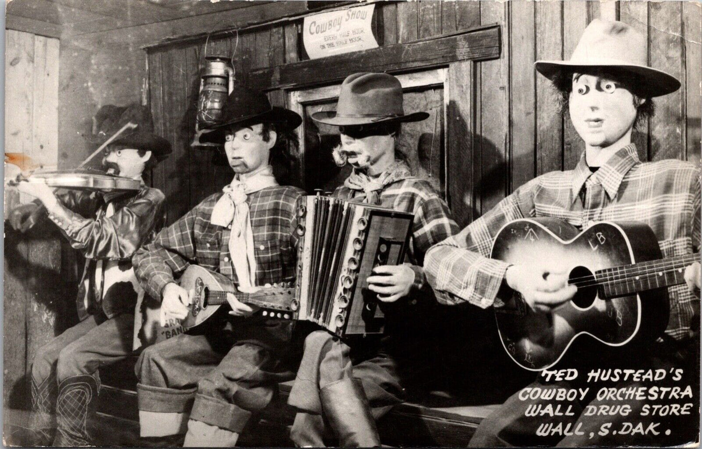 Two RPPCs Ted Hustead's Cowboy Orchestra Wall Drug Store Wall South Dakota~3350