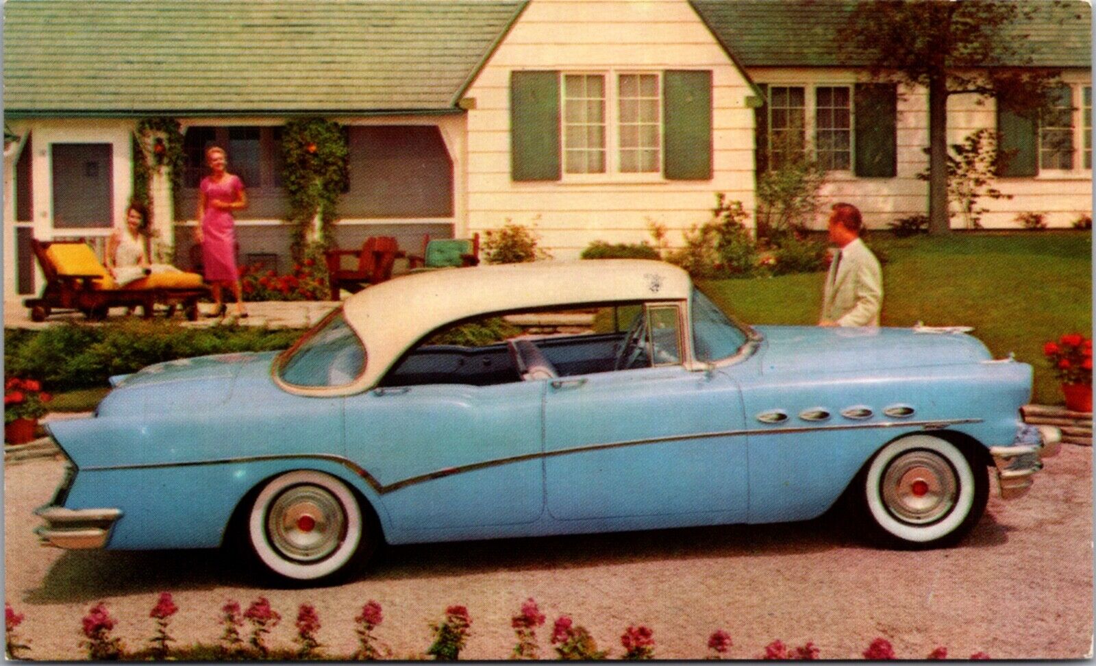 Advertising Postcard 1956 Buick 73 Roadmaster 4-Door Riviera Automobile