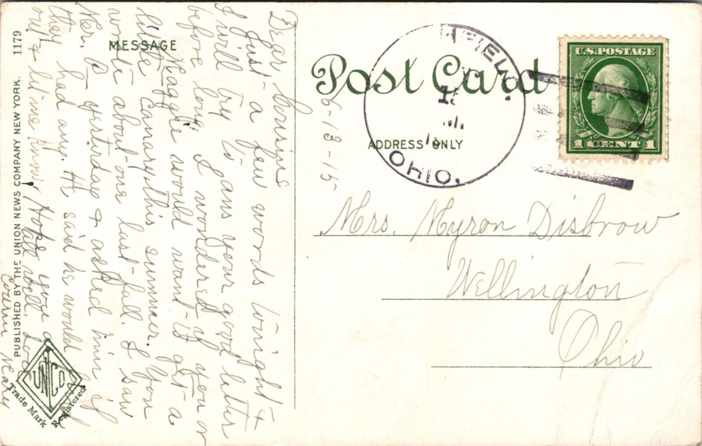 1915 Postcard Empire State Express N.Y.C. & H.R.R.R. Railroad Train