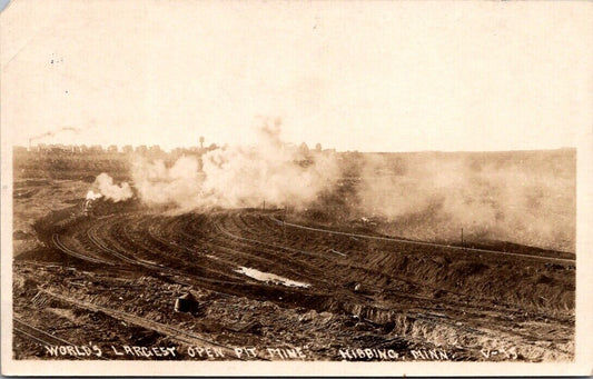 Real Photo Postcard World's Largest Open Pit Mine in Hibbing, Minnesota