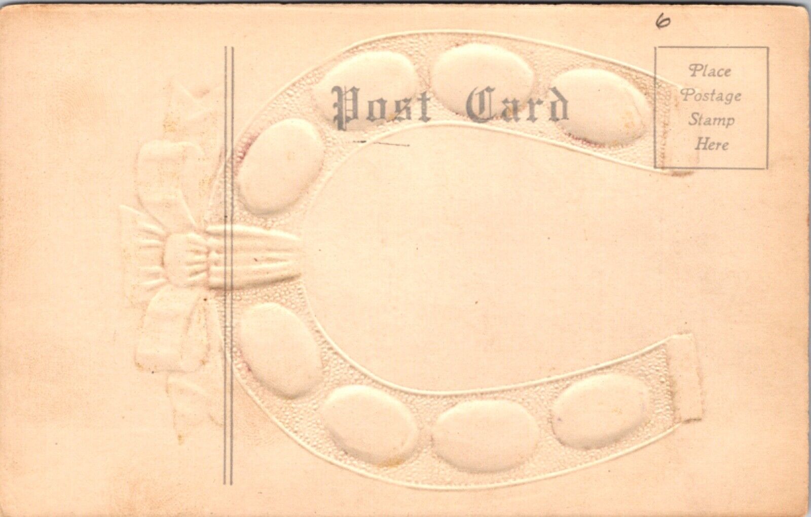 1907 Postcard Horseshoe Lucky Birthstone AUGUST Sardonyx Gemstone