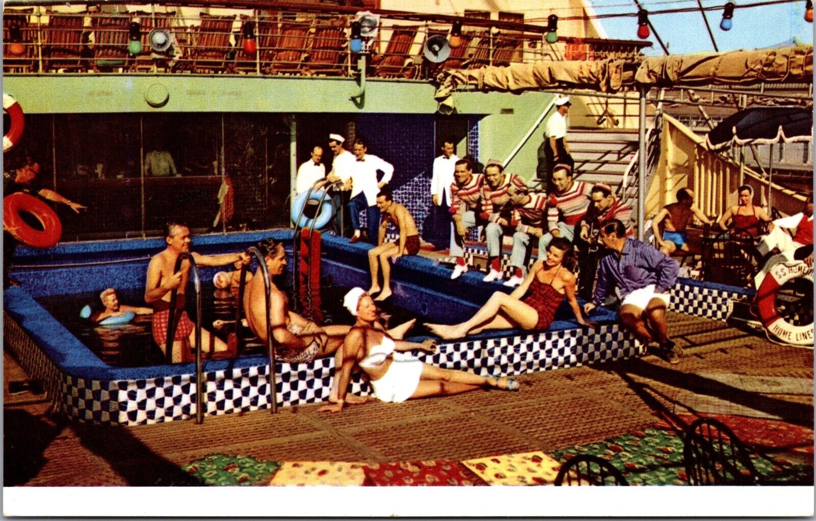 Two Postcards Life On Board the S.S. Homeric Home Lines~138001