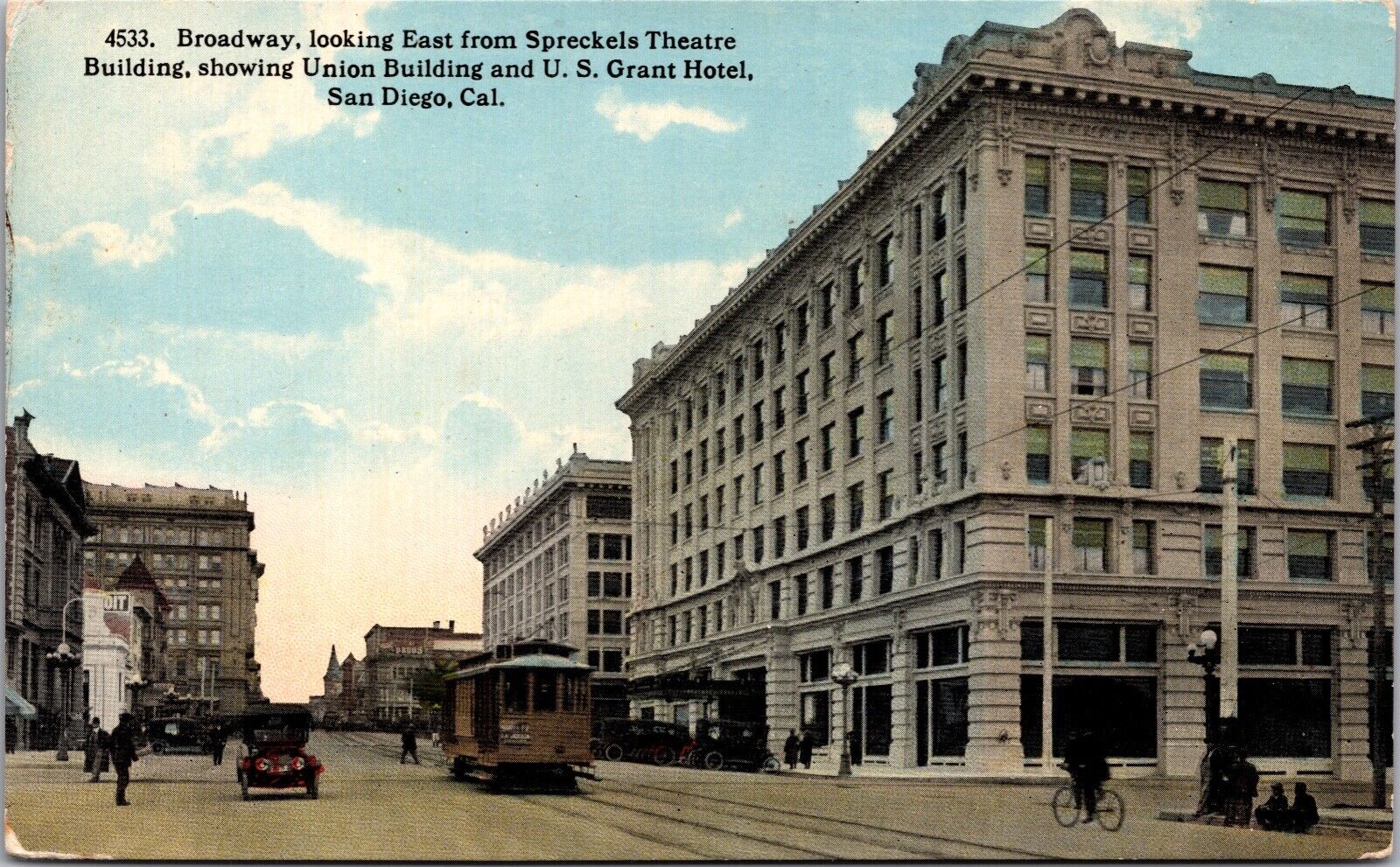 Broadway Looking East from Spreckels Theatre Union Building US Grant San Diego