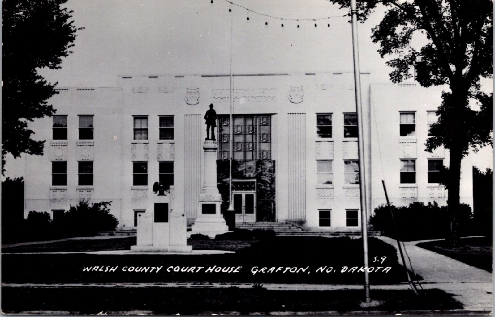 Real Photo Postcard Walsh County Court House in Grafton, North Dakota